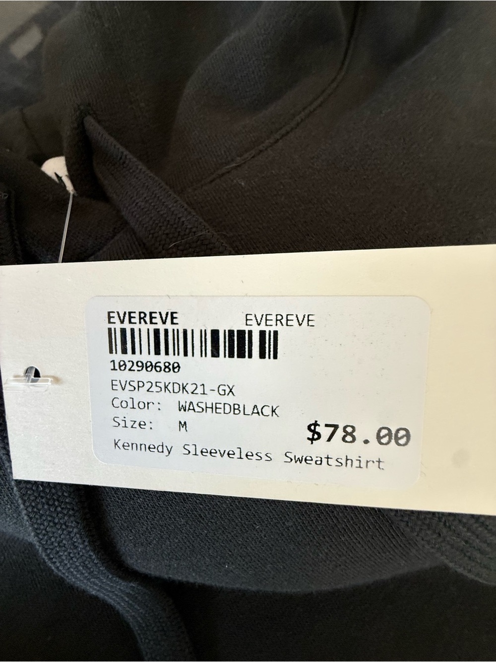 Evereve Kennedy Black Sleeveless Hoodie Pullover - Picture 7 of 7